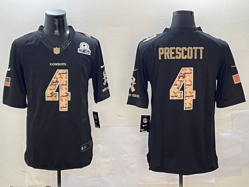 Men Dallas Cowboys #4 Prescott black admiral 2024 Nike Limited NFL Jersey style 3